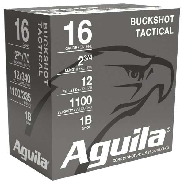 Aguila 1C1601BA Buckshot High Velocity 16Gauge 2.75" 1 1/8oz 1Buck Shot 25 Per Box/10 Case