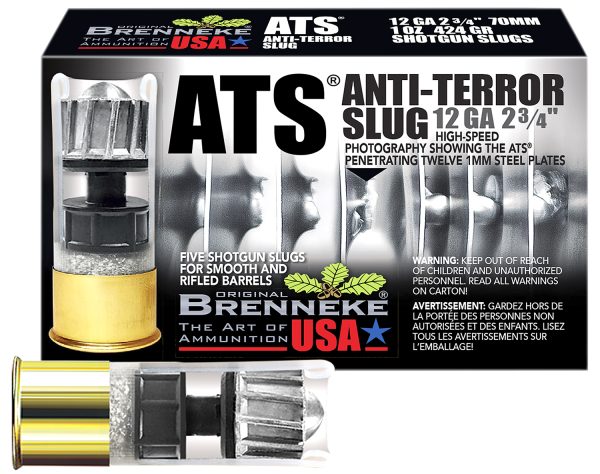 Brenneke SL122ATS ATS Home Defense 12Gauge 2.75" 1oz Slug Shot 5 Per Box/50 Case