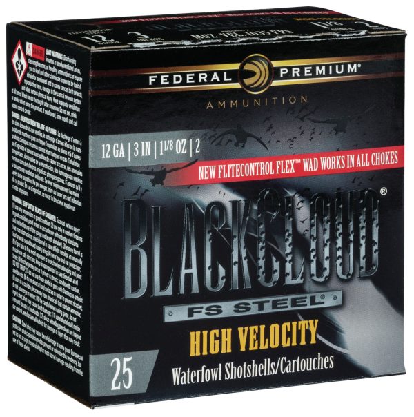 Federal PWBXH1432 Black Cloud FS High Velocity 12Gauge 3" 1 1/8oz 2Shot 25 Per Box/10 Case