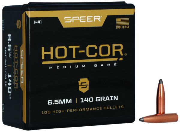 Speer 1441 Hot-Cor  264Cal 140gr Spitzer Soft Point 100 Per Box/5 Case