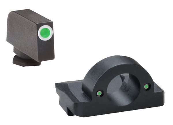 AmeriGlo GL125 Ghost Ring Sight Set for Glock  Green Tritium White Outline Front Sight-Green Tritium Rear Sight