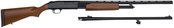 Mossberg 54282 500 Field/Deer 20 Gauge 5+1, 3" 26" Vent Rib/24" Blued Slugster Barrels, Blued Metal Finish Receiver, Dual Extractors, Wood Stock