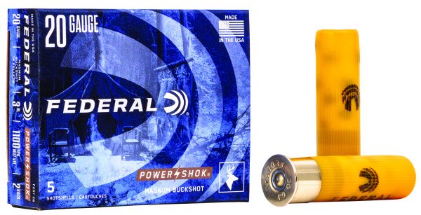 Federal F2072B Power-Shok Magnum 20Gauge 3" 18Pellets 1 1/4oz 2BuckShot 5 Per Box/50 Case