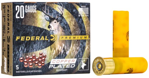 Federal P2582B Premium Magnum 20Gauge 3" 18Pellets 1 1/4oz 2BuckShot 5 Per Box/50 Case