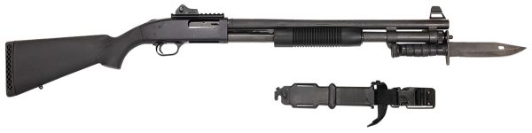 Mossberg 50771 590A1 Tactical SPX 12 Gauge 3" 8+1 20" Parkerized Heavy-Walled Barrel Black Rec with Ghost Ring Rear Sight Black Synthetic Stock Right Hand Includes Bayonet Lug