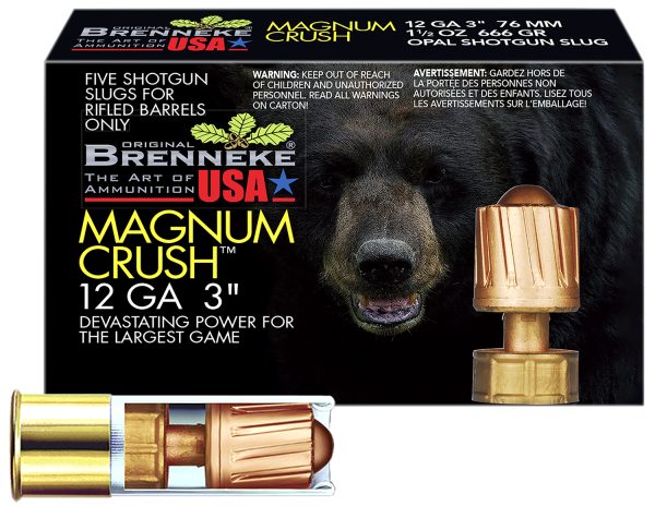 Brenneke SL123CMR Magnum Crush  12Gauge 3" 1 1/2oz Slug Shot 5 Per Box/50 Case