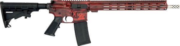 GLFA AR15 BATTLEWORN 223 WYLDE - 16" S/S BBL LIPSTICK RED